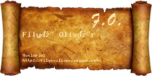 Filyó Olivér névjegykártya